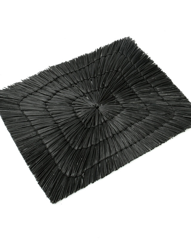 Bazar Bizar Alang Alang Placemat | Rechthoekig | Zwart/Naturel