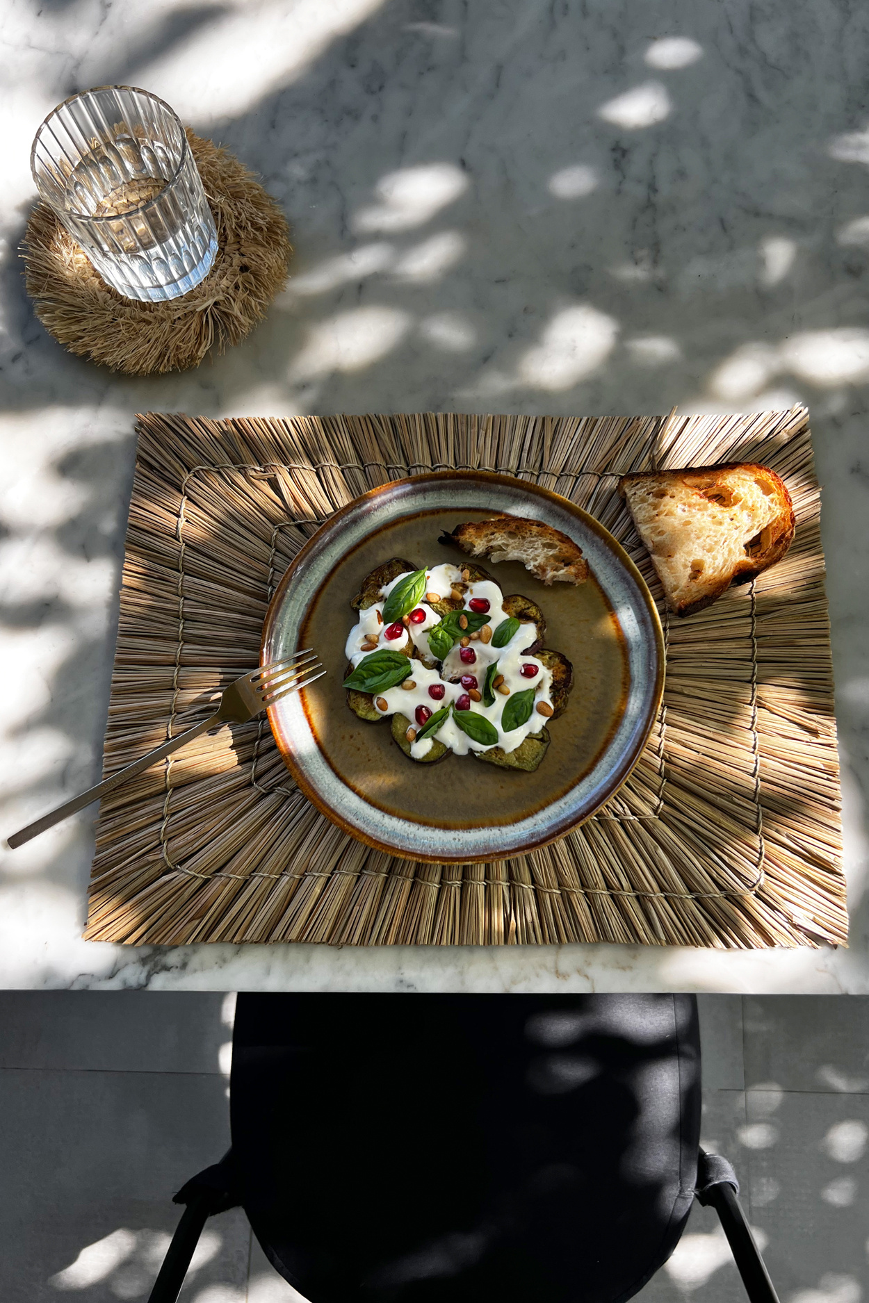 Bazar Bizar Alang Alang Placemat | Rechthoekig | Zwart/Naturel