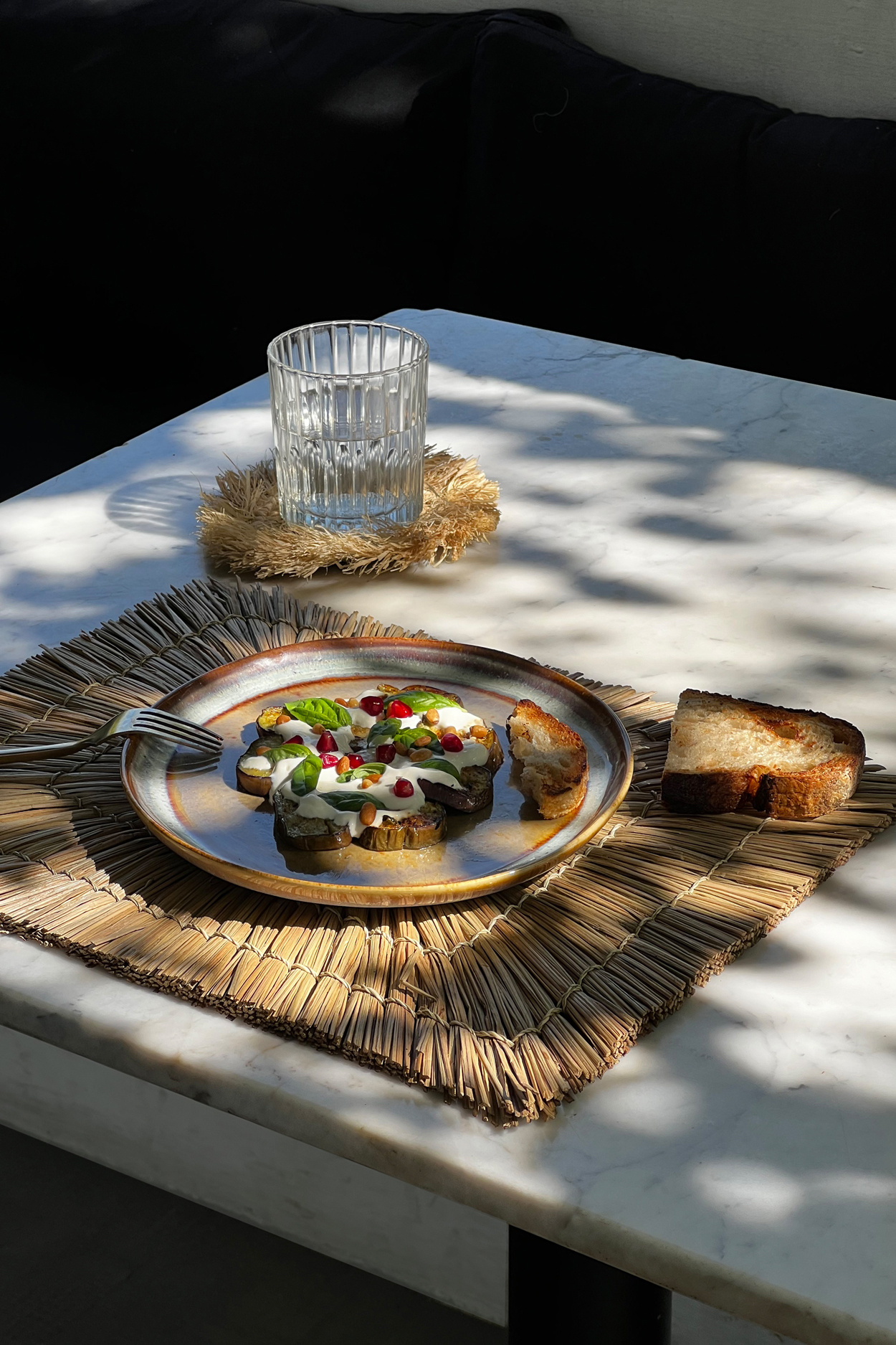 Bazar Bizar Alang Alang Placemat | Rechthoekig | Zwart/Naturel
