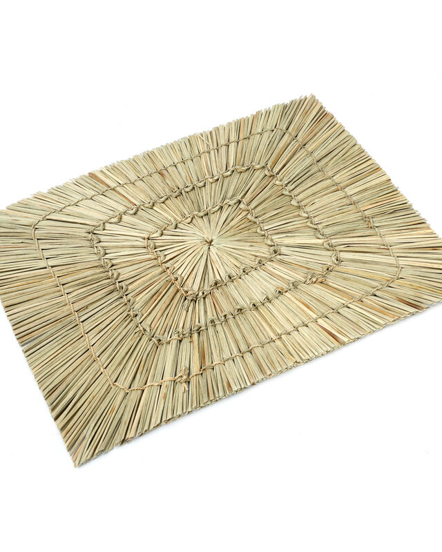 Bazar Bizar Alang Alang Placemat | Rechthoekig | Zwart/Naturel