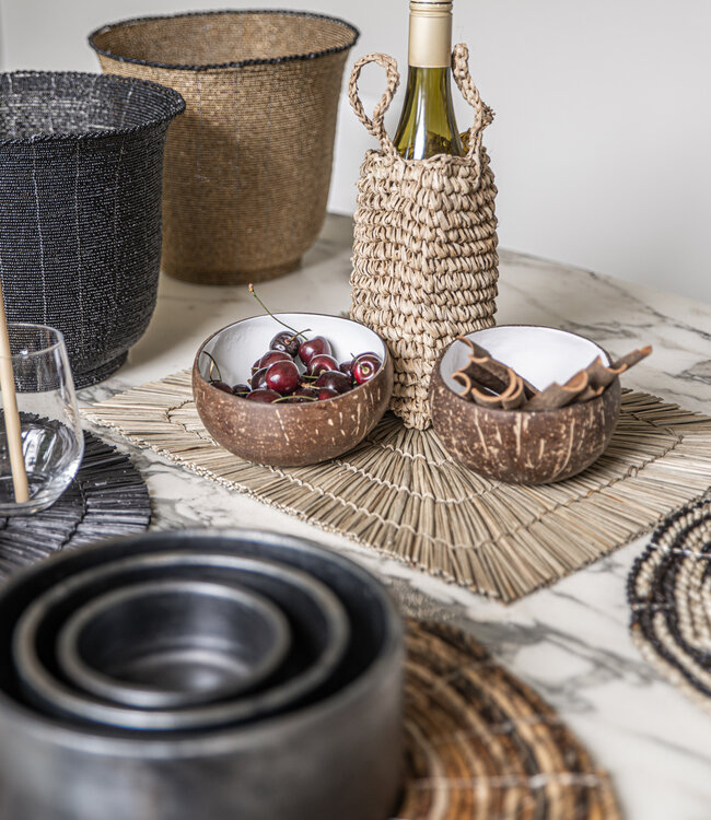 Bazar Bizar Alang Alang Placemat | Rechthoekig | Zwart/Naturel