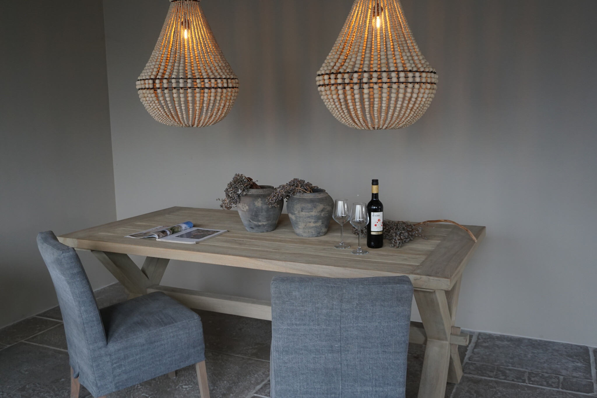 Rene Houtman Hanneke Kralen Hanglamp | Naturel | H75 cm