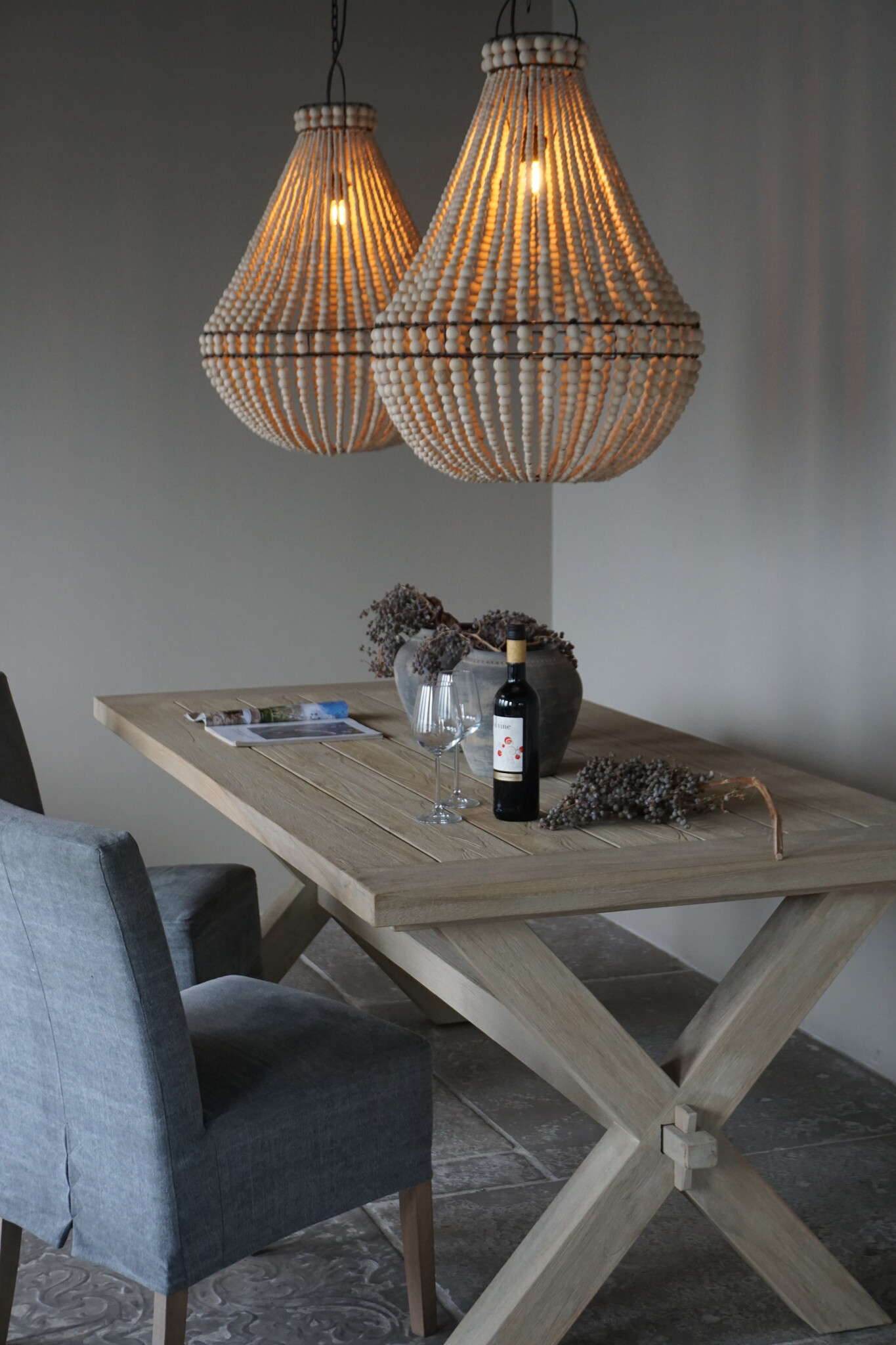 Rene Houtman Hanneke Kralen Hanglamp | Naturel | H75 cm