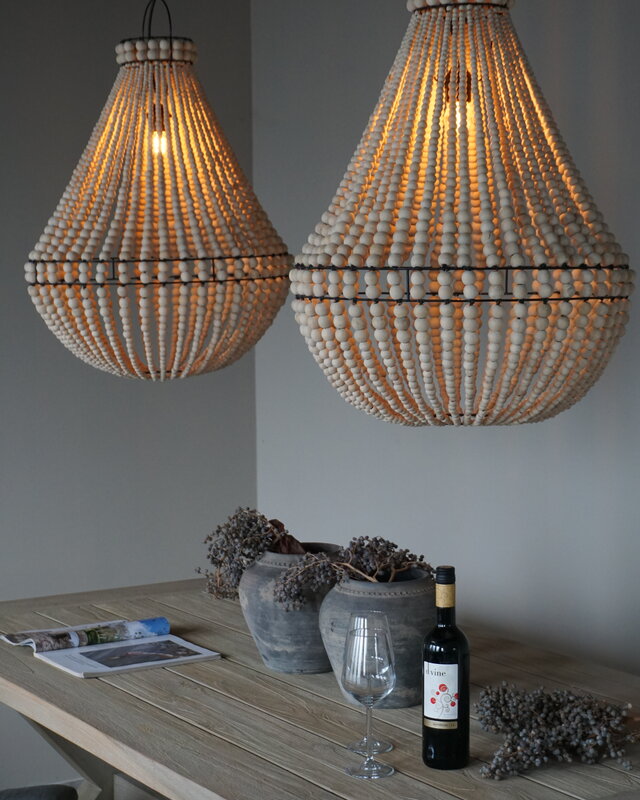 Rene Houtman Hanneke Kralen Hanglamp | Naturel | H75 cm