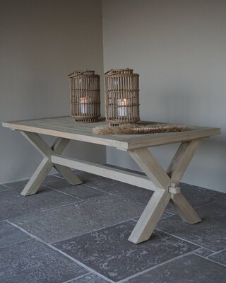 Rene Houtman Eettafel/Tuintafel | Cross Teak | Naturel | Kies Maat