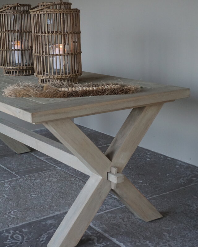 Rene Houtman Eettafel/Tuintafel | Cross Teak | Naturel | Kies Maat