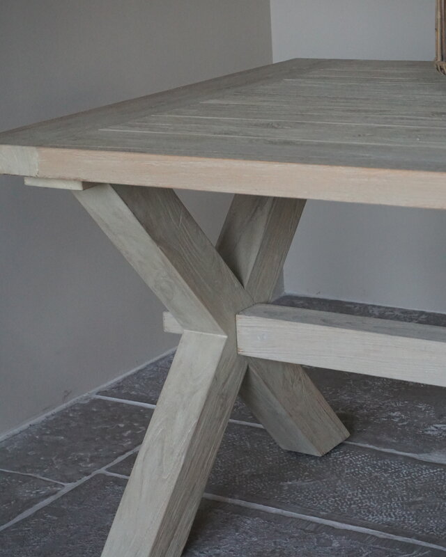Rene Houtman Eettafel/Tuintafel | Cross Teak | Naturel | Kies Maat