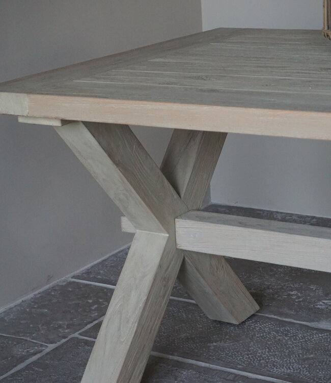 Rene Houtman Eettafel/Tuintafel | Cross Teak | Naturel | Kies Maat