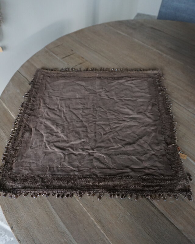 Rene Houtman Tafelkleedje Leem | Met Kraaltjes | 35x35 cm