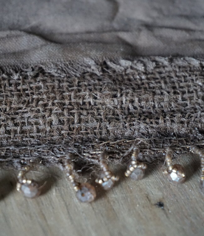 Rene Houtman Tafelkleedje Leem | Met Kraaltjes | 35x35 cm