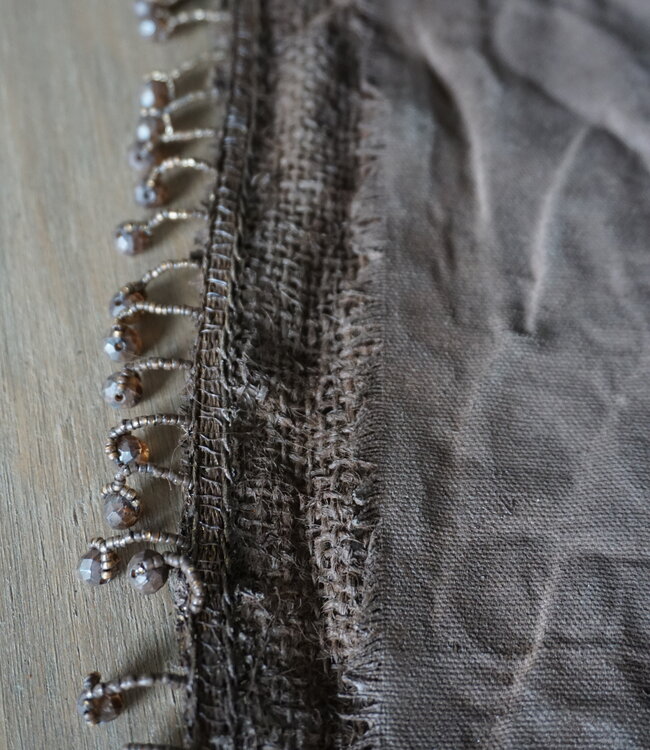 Rene Houtman Tafelkleedje Leem | Met Kraaltjes | 35x35 cm