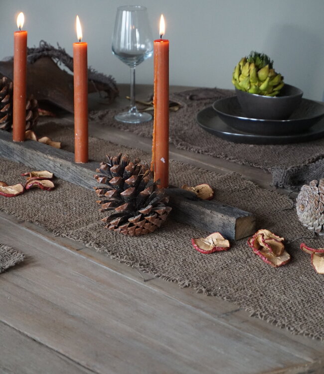 Rene Houtman Tafelloper Leem | Landelijk | L215 x B35 cm