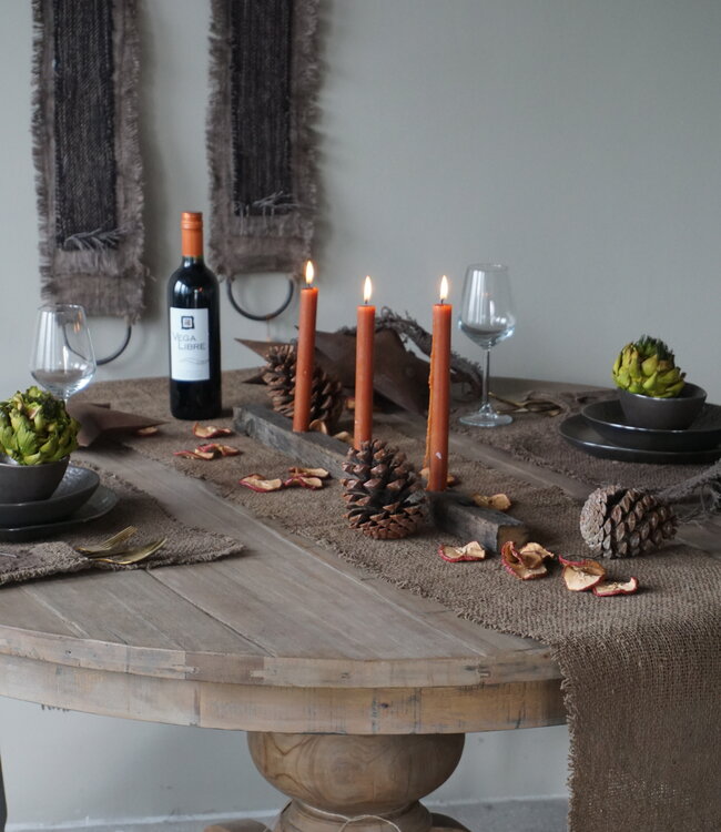 Rene Houtman Tafelloper Leem | Landelijk | L215 x B35 cm