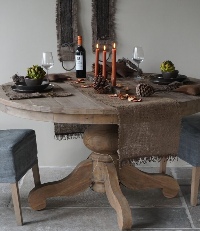 Rene Houtman Tafelloper Leem | Landelijk | L215 x B35 cm