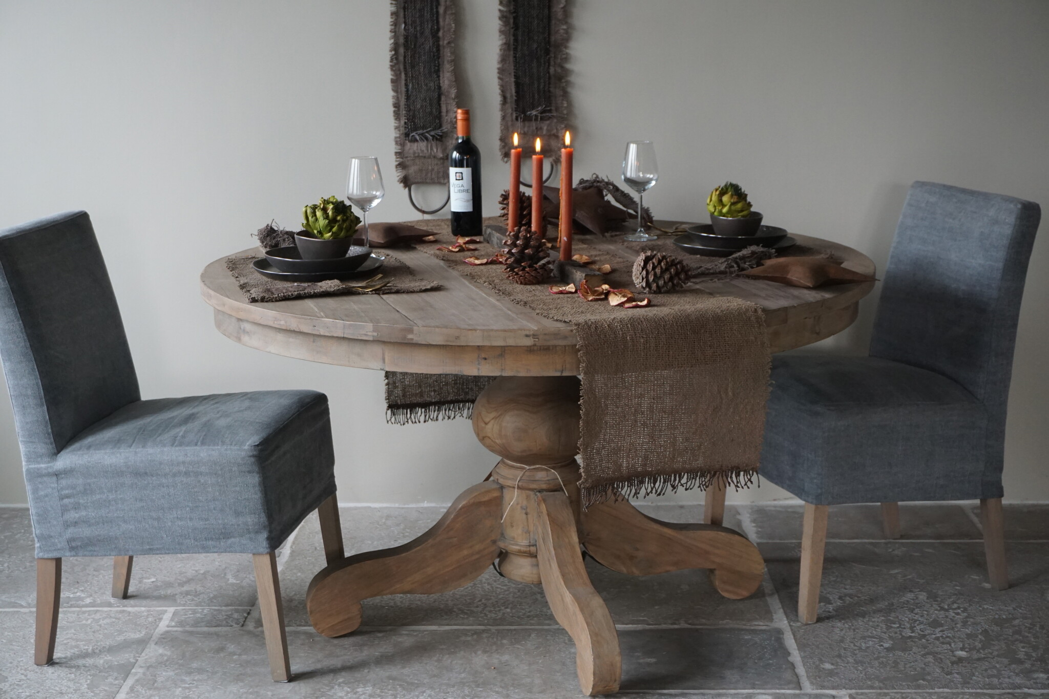 Rene Houtman Tafelloper Leem | Landelijk | L215 x B35 cm
