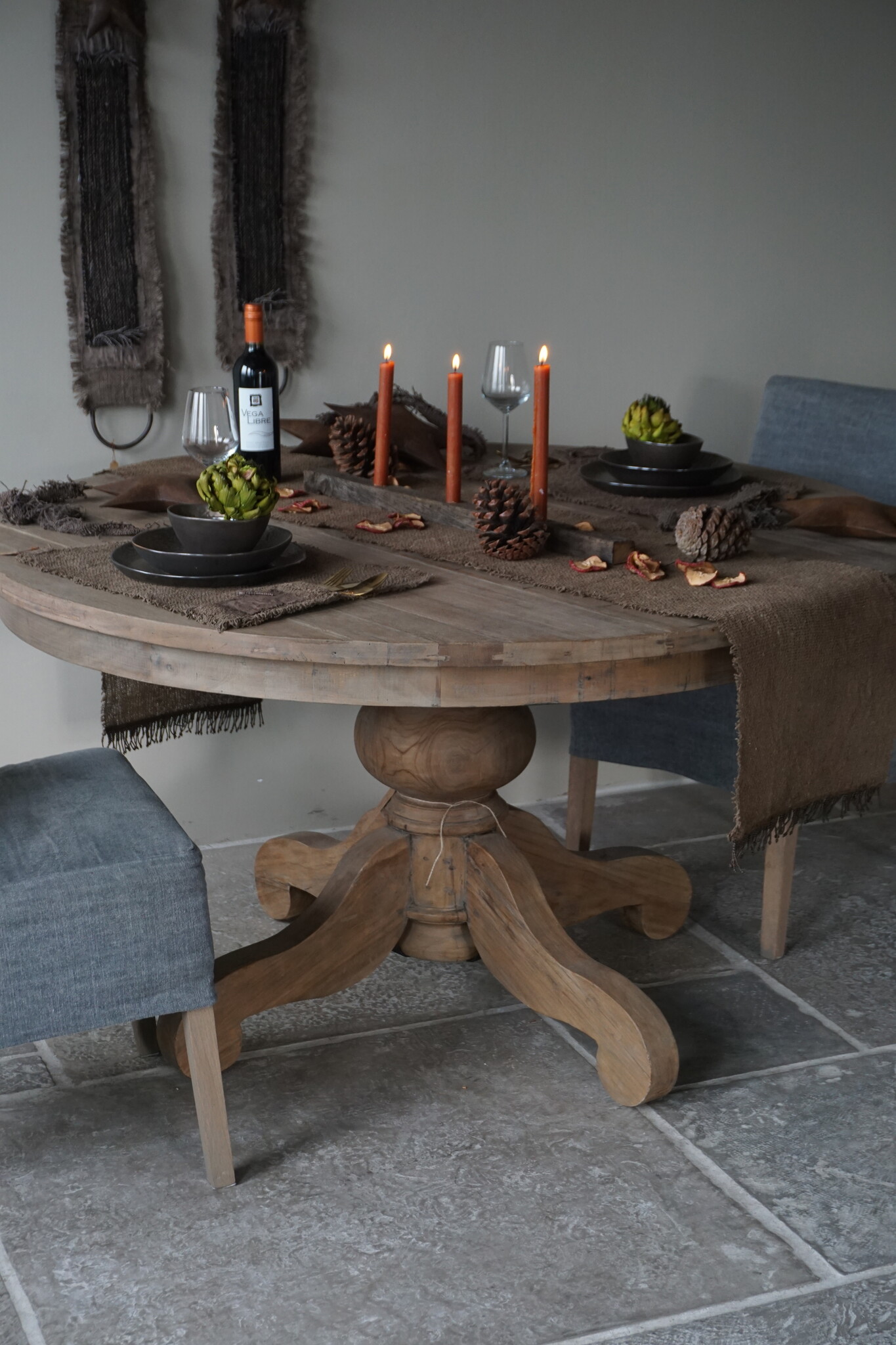 Rene Houtman Tafelloper Leem | Landelijk | L215 x B35 cm