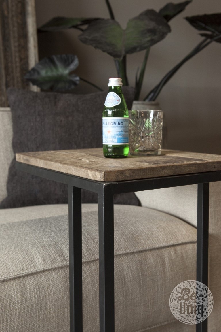 Be-Uniq Laptop tafel oud hout | Seatle H65xB45xD35 Cm