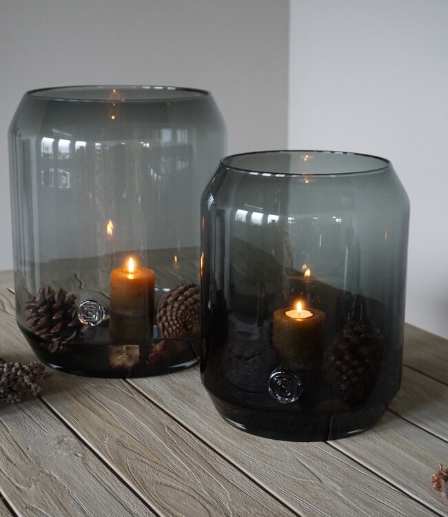 Gommaire Windlicht Hurricane - Large - Grey - Ø35 X H43 CM