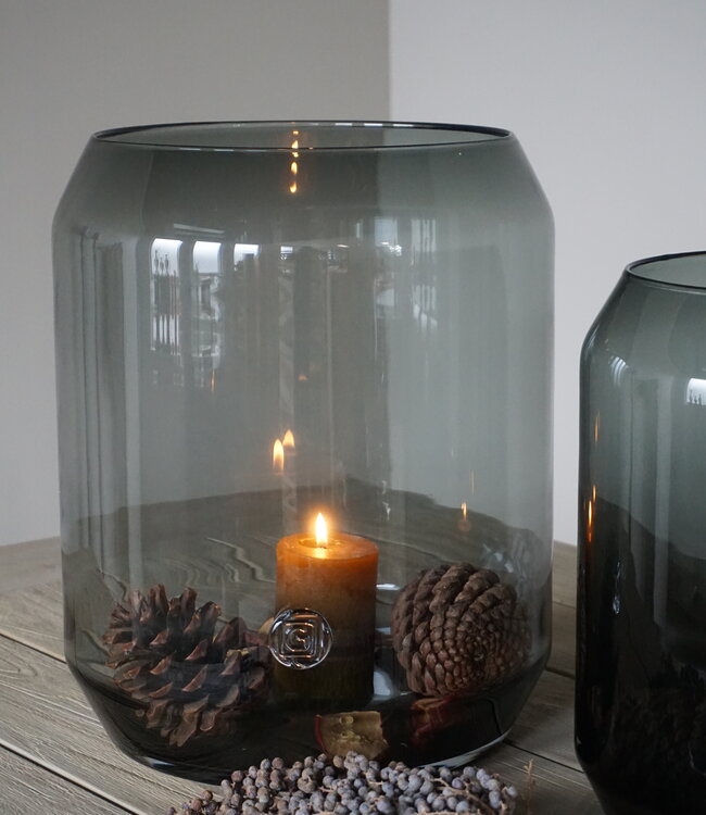 Gommaire Windlicht Hurricane - Large - Grey - Ø35 X H43 CM