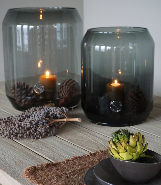 Gommaire Windlicht Hurricane - Large - Grey - Ø35 X H43 CM