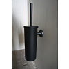 Toiletborstelhouder Set | Zwart | H39 x D9 cm