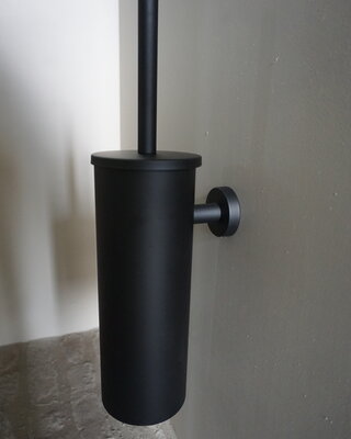 Rene Houtman Toiletborstelhouder Set | Zwart | H39 x D9 cm