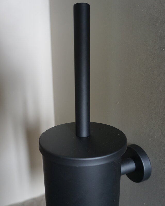 Rene Houtman Toiletborstelhouder Set | Zwart | H39 x D9 cm