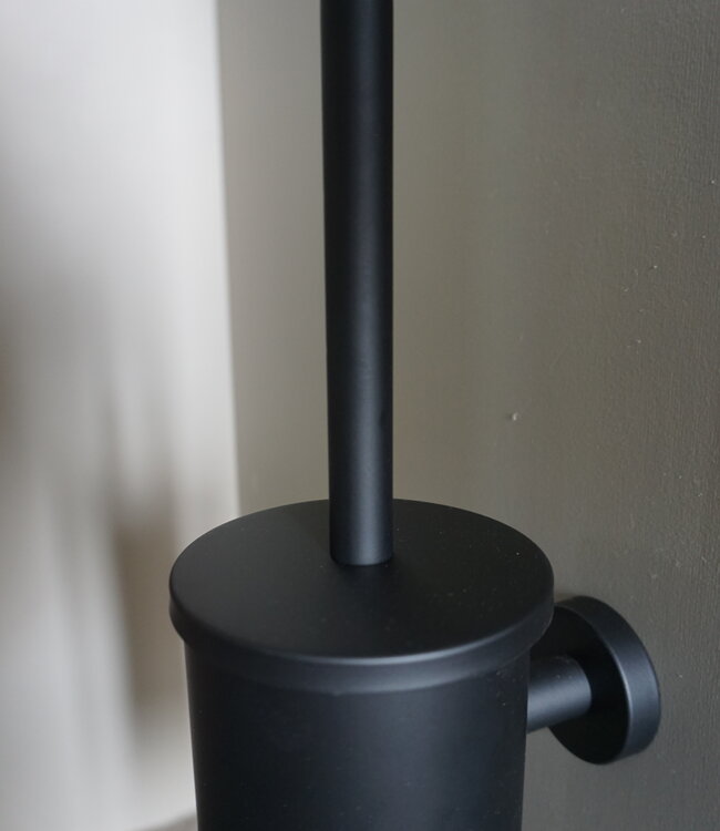 Rene Houtman Toiletborstelhouder Set | Zwart | H39 x D9 cm
