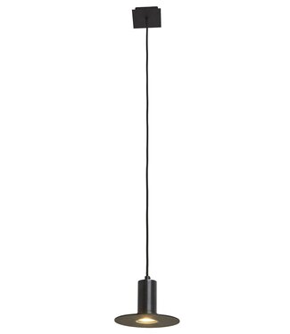 Frezoli Hanglamp Piatto 1 | Zwart/Bruin | Ø Kap 18 cm