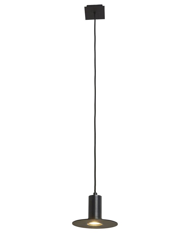 Frezoli Hanglamp Piatto 1 | Zwart/Bruin | Ø Kap 18 cm