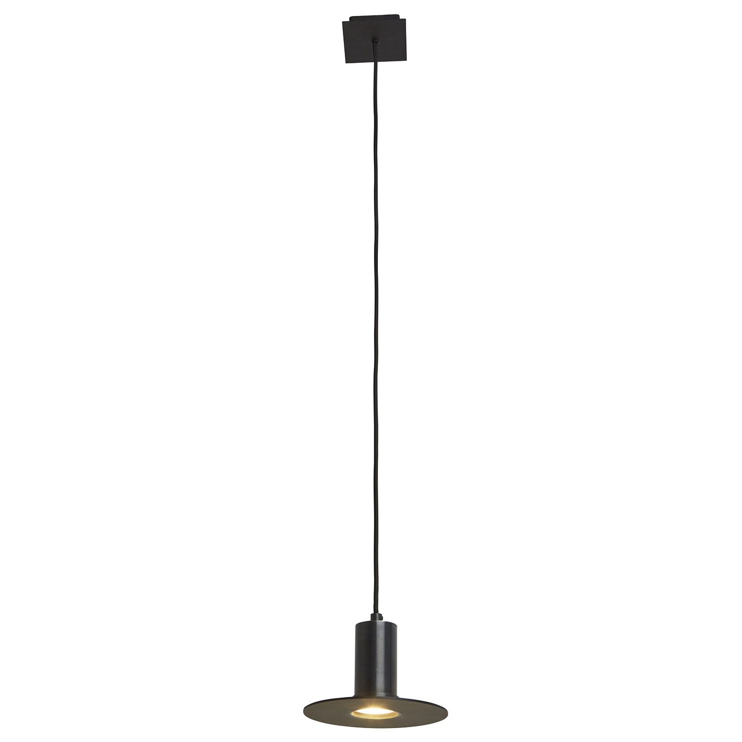 Frezoli Hanglamp Piatto 1 | Zwart/Bruin | Ø Kap 18 cm