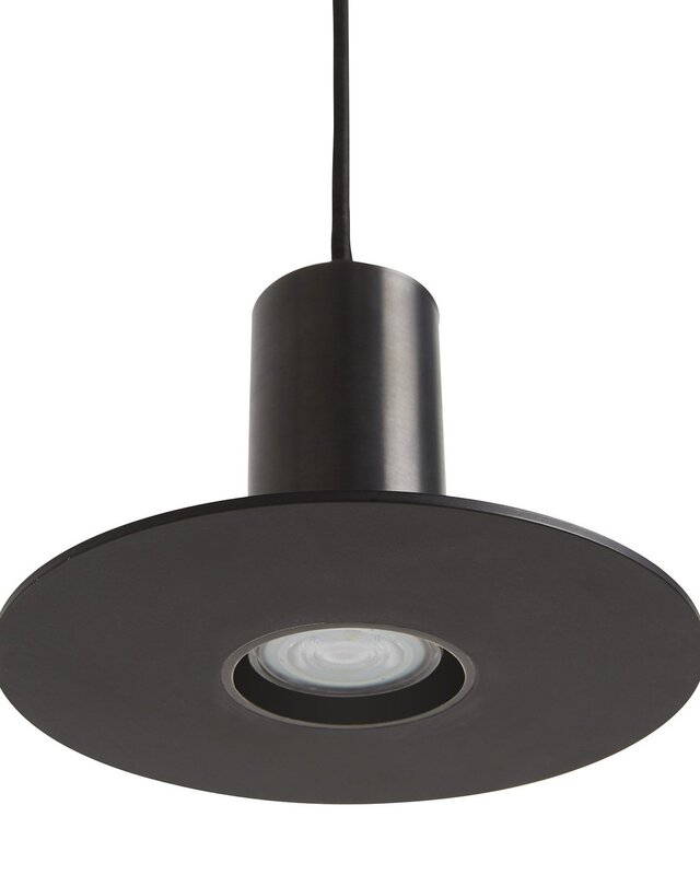 Frezoli Hanglamp Piatto 1 | Zwart/Bruin | Ø Kap 18 cm