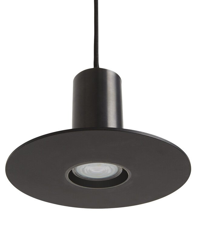 Frezoli Hanglamp Piatto 1 | Zwart/Bruin | Ø Kap 18 cm