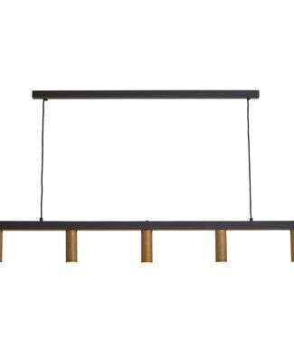 Frezoli Hanglamp Tino 5 | Zwart Met Koper | B150 cm