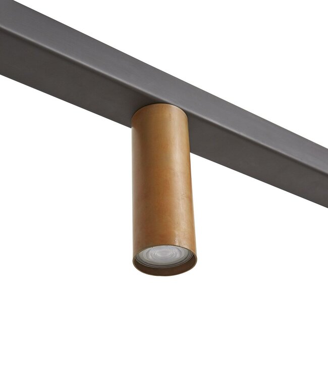 Frezoli Hanglamp Tino 5 | Zwart Met Koper | B150 cm