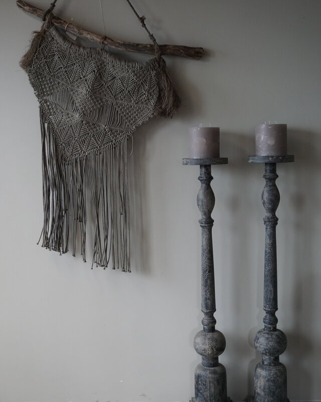 Be-Uniq Landelijke Vloerkandelaar | Grey Finish | H128 cm