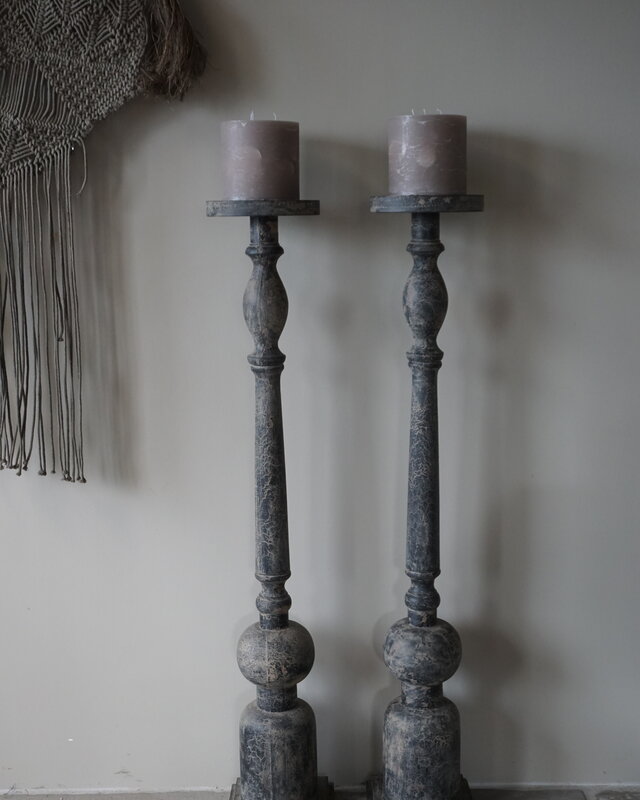 Be-Uniq Landelijke Vloerkandelaar | Grey Finish | H128 cm