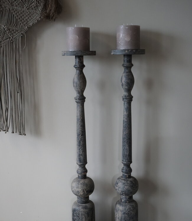 Be-Uniq Landelijke Vloerkandelaar | Grey Finish | H128 cm