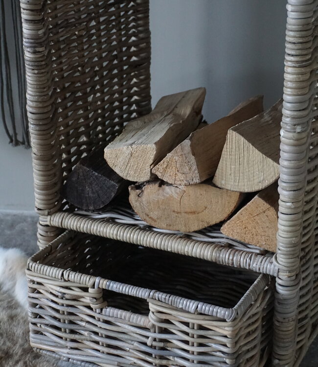 Rene Houtman Haardmand | Grijs | Met Lade | H91 x B40 x D33 cm