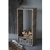 Haardmand | Grijs | Met Lade | H91 x B40 x D33 cm