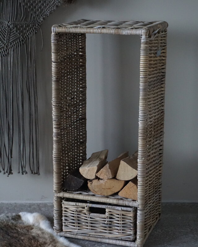 Rene Houtman Haardmand | Grijs | Met Lade | H91 x B40 x D33 cm