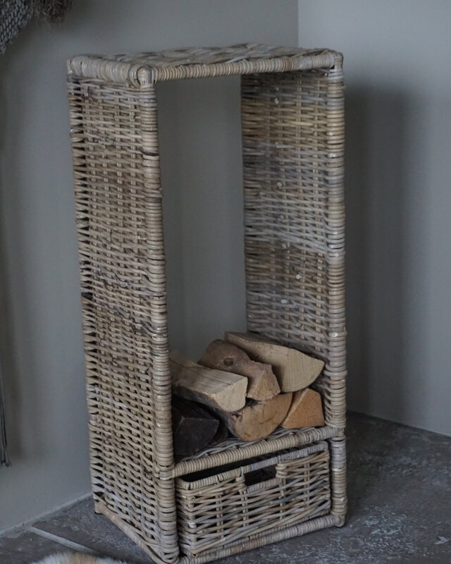 Rene Houtman Haardmand | Grijs | Met Lade | H91 x B40 x D33 cm