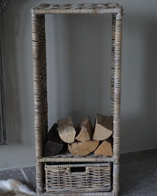 Rene Houtman Haardmand | Grijs | Met Lade | H91 x B40 x D33 cm