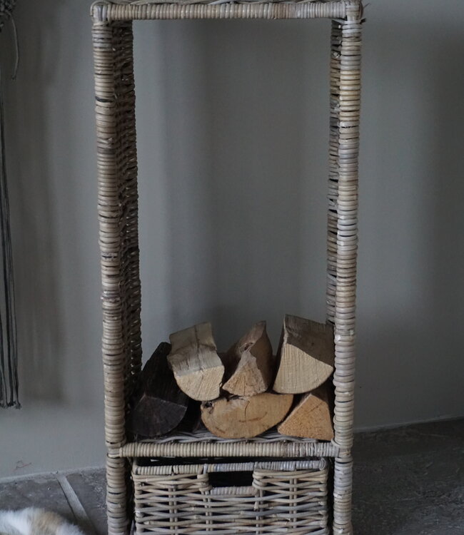 Rene Houtman Haardmand | Grijs | Met Lade | H91 x B40 x D33 cm