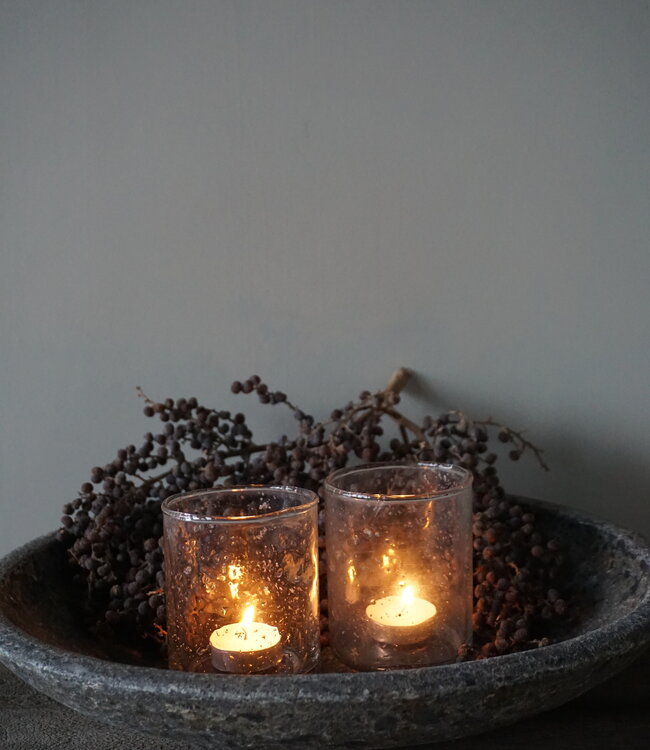 Be-Uniq Waxineglas Isa | Set Van 2 | H10 x D8 cm