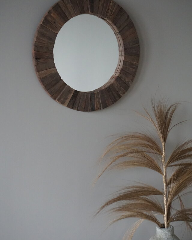 Be-Uniq Spiegel | Oud Hout | Nobis | Ø61 cm
