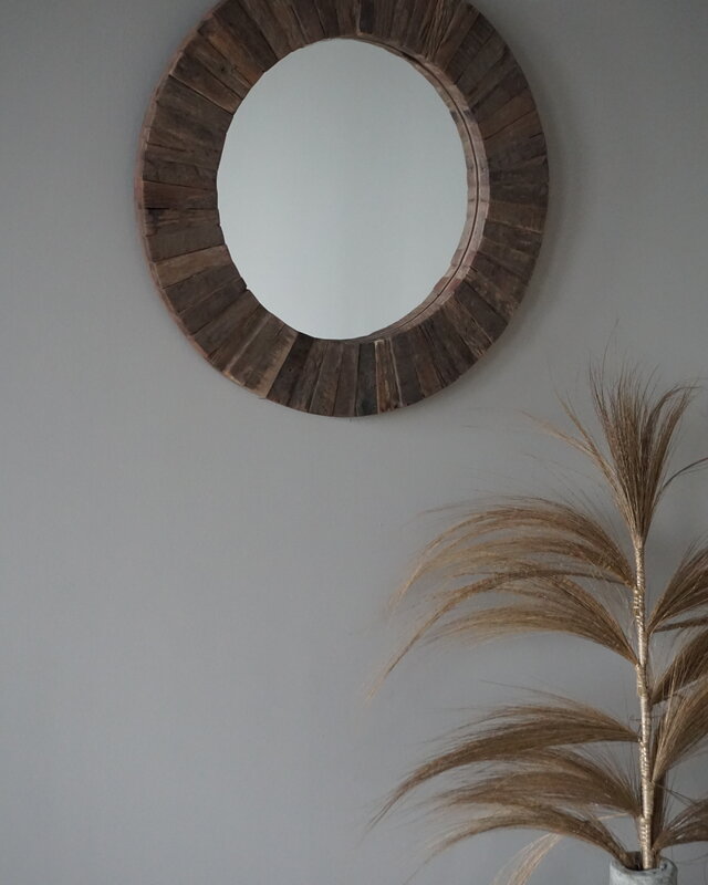 Be-Uniq Spiegel | Oud Hout | Nobis | Ø61 cm