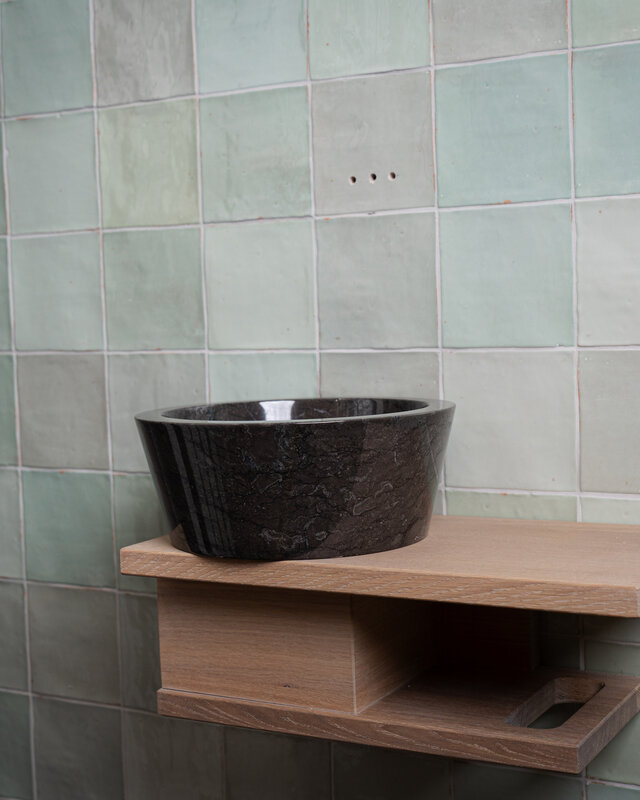Loutro Bathroomware Waskom Marmer | Black | 2 Maten