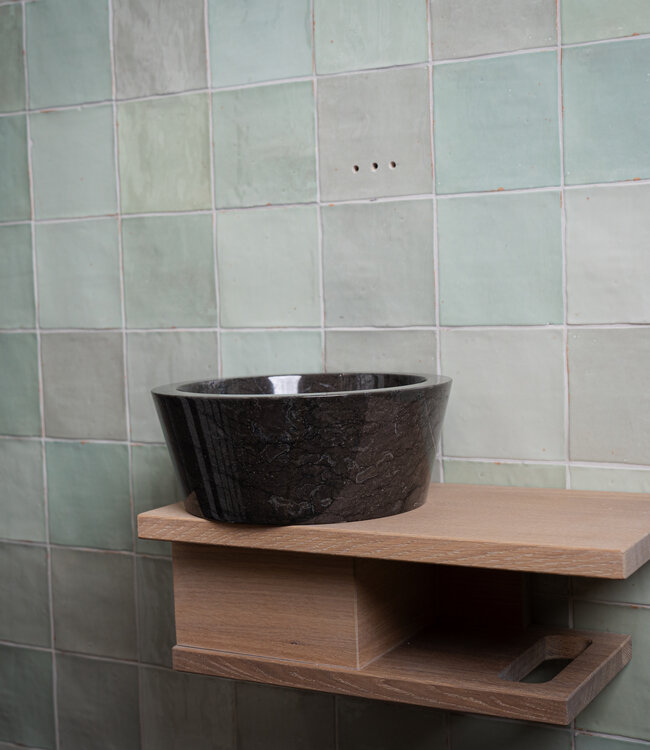 Loutro Bathroomware Waskom Marmer | Black | 2 Maten