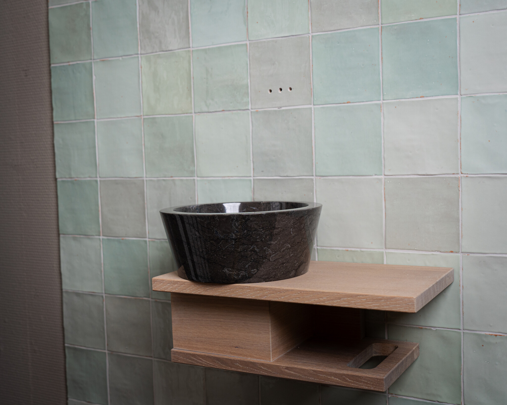 Loutro Bathroomware Waskom Marmer | Black | 2 Maten